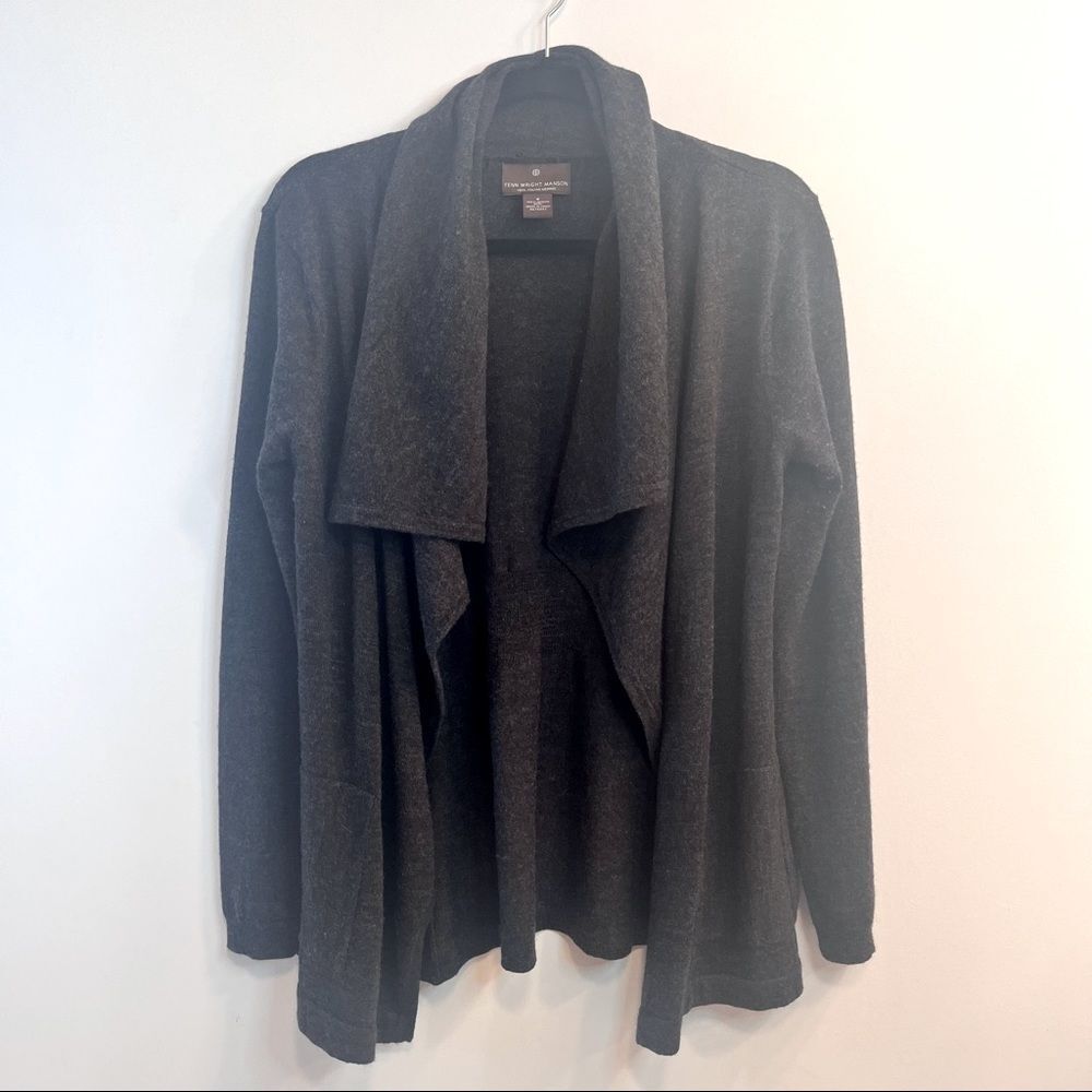 Fenn Wright Mason 100% Merino Wool Open Draped Grey Cardigan